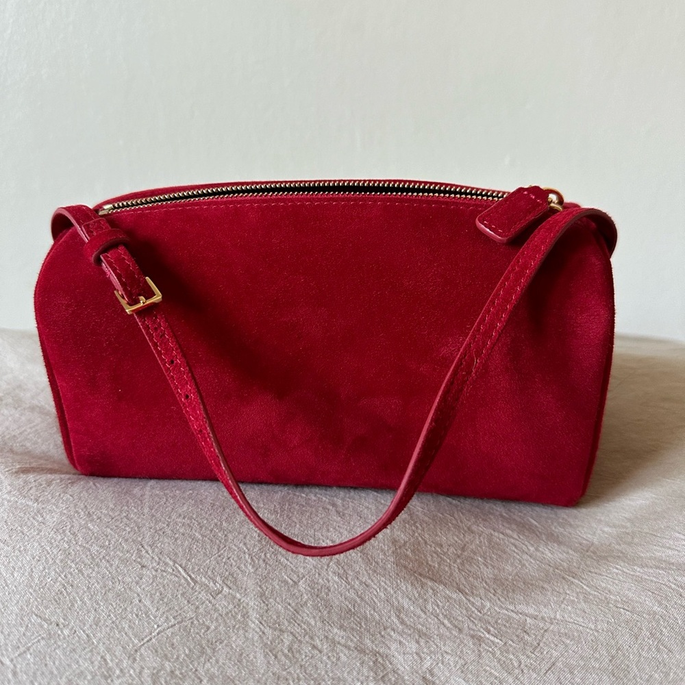 The Row 90s bag red suede